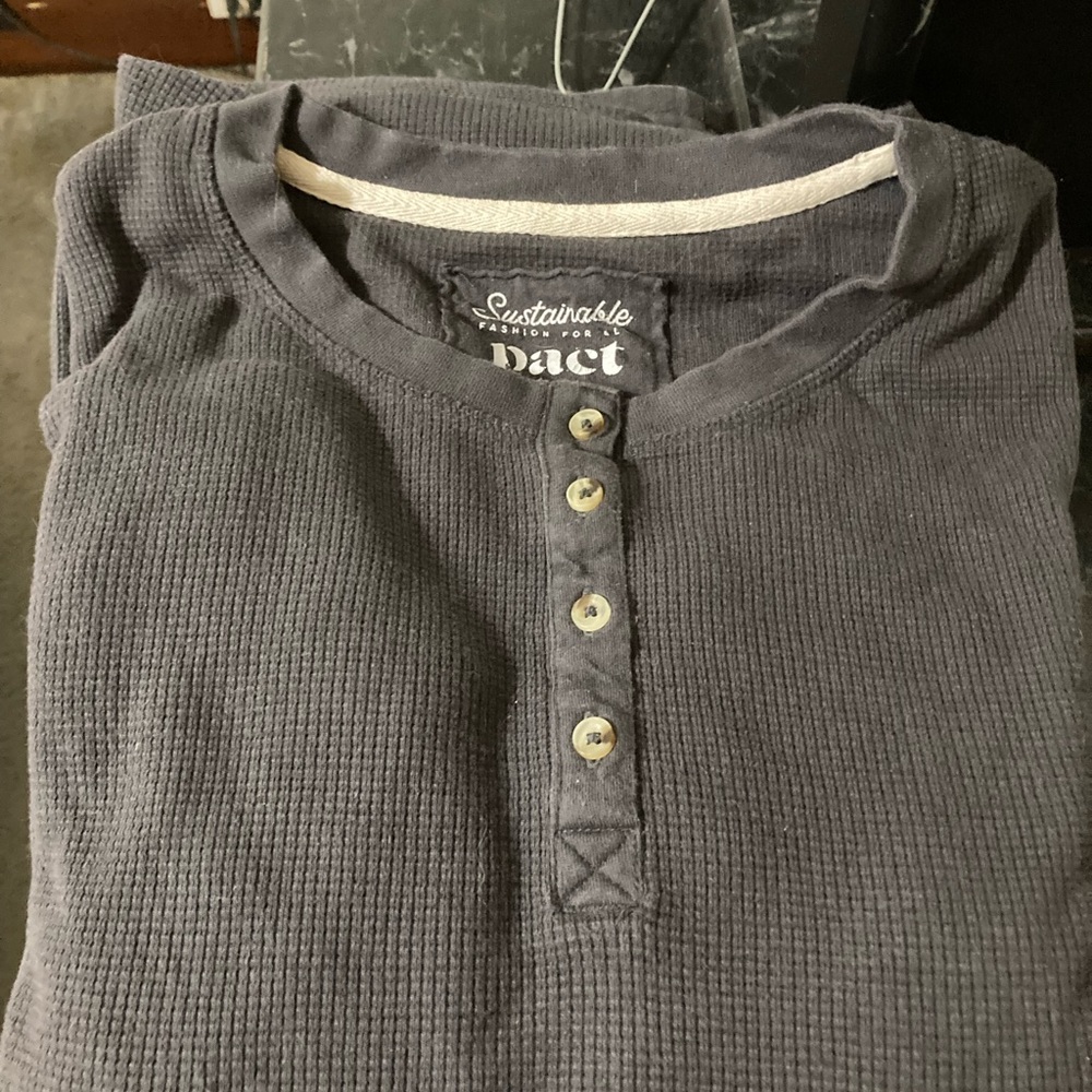 Pact thermal waffle Henley pajama set